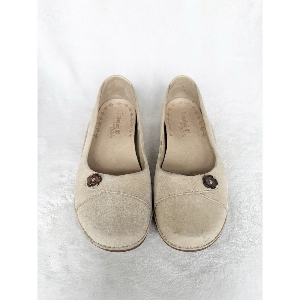 Timberland Beige Suede Leather Slip-On Women Comfort Casual Loafer Sz 6M